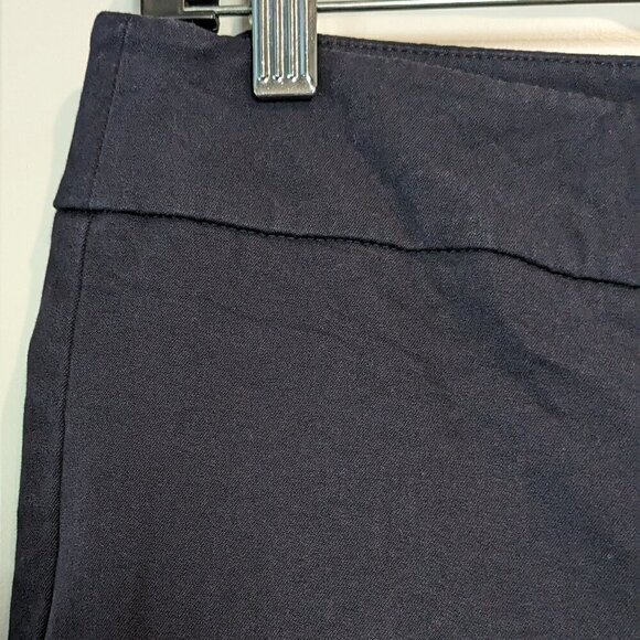 Talbots Chatham Cropped Pants Size 8 Navy Blue Side-Zip Ankle Vents Faux-Pockets - Picture 7 of 15